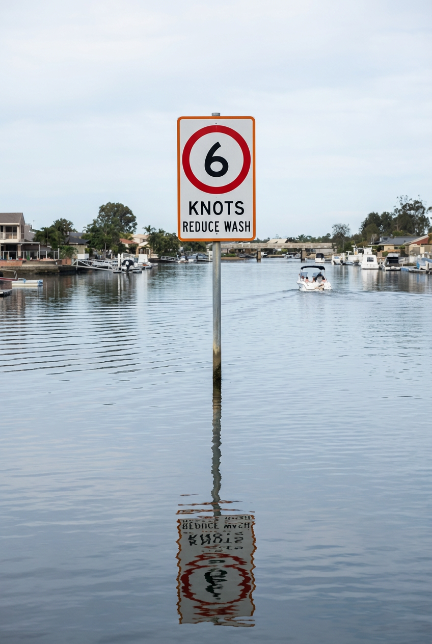 6 Knots No Wash sign